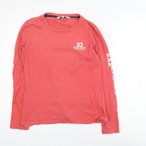 Crew Clothing Co. Women's Red Long Sleeve Cotton T-Shirt Size 12