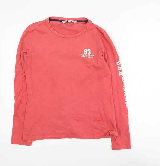 Crew Clothing Co. Women's Red Long Sleeve Cotton T-Shirt Size 12