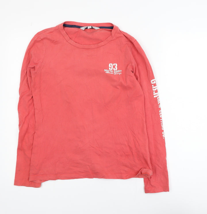 Crew Clothing Co. Women's Red Long Sleeve Cotton T-Shirt Size 12