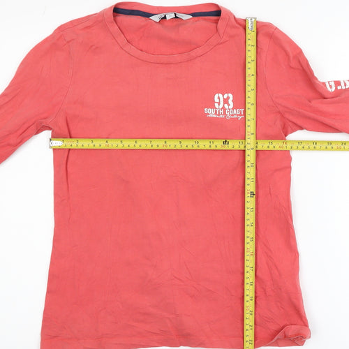 Crew Clothing Co. Women's Red Long Sleeve Cotton T-Shirt Size 12