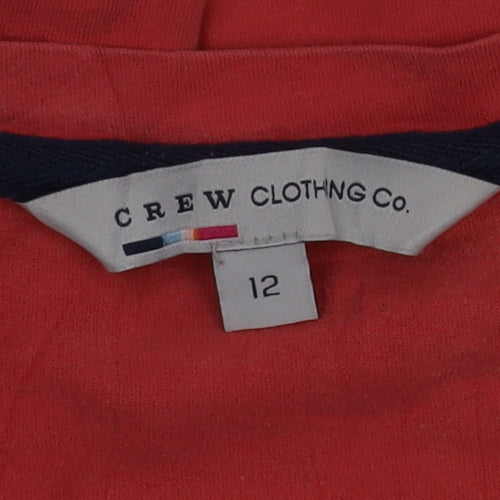 Crew Clothing Co. Women's Red Long Sleeve Cotton T-Shirt Size 12