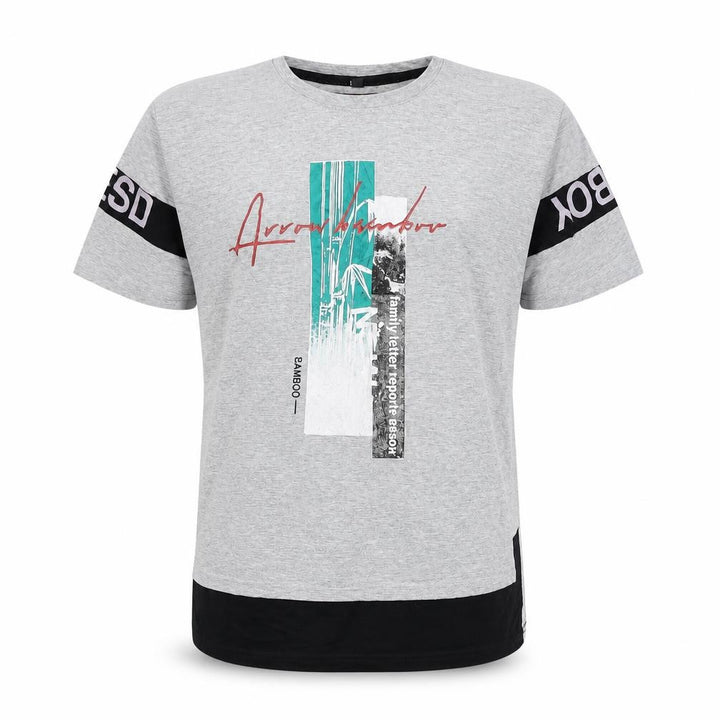 Jack & Jones Men's Grey Graphic Print Cotton T-Shirt Size M