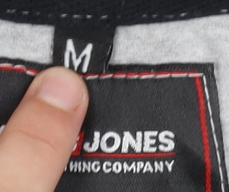 Jack & Jones Men's Grey Graphic Print Cotton T-Shirt Size M