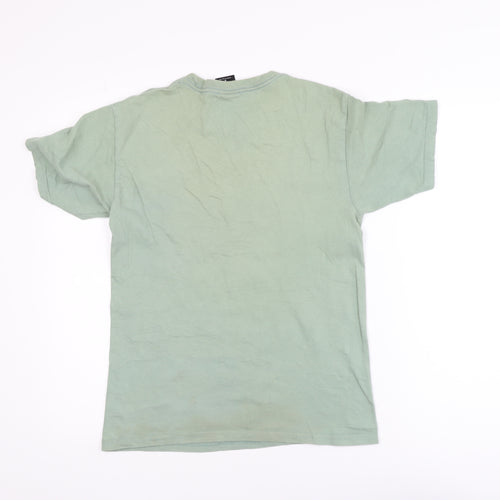 Obey Men's Green Graphic Print Cotton Crew Neck T-Shirt Size S