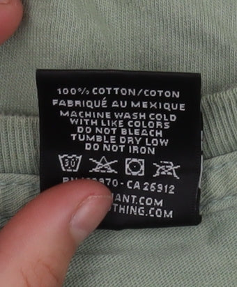 Obey Men's Green Graphic Print Cotton Crew Neck T-Shirt Size S