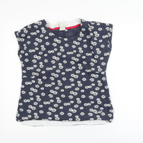 Weird Fish Womens Blue Floral Cotton Blouse Size 12