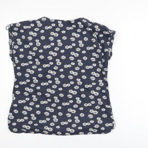 Weird Fish Womens Blue Floral Cotton Blouse Size 12
