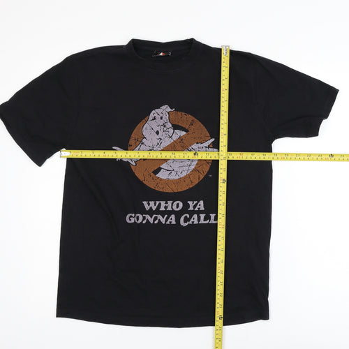Ghostbusters Men Black Small Crew Neck Graphic Cotton T-Shirt
