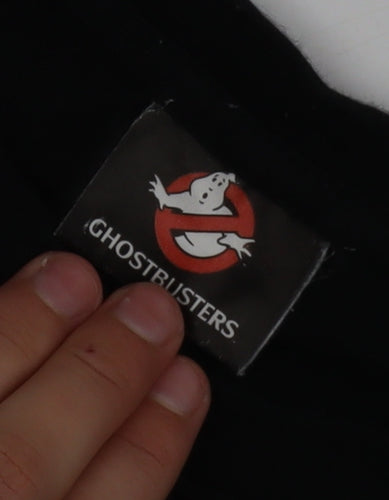 Ghostbusters Men Black Small Crew Neck Graphic Cotton T-Shirt