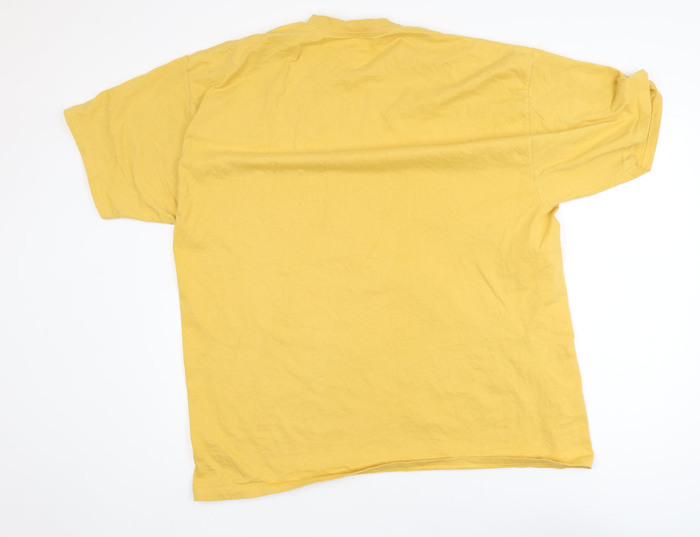 Hanes Men's Yellow 2XL Crew Neck Vulcan Graphic Cotton T-Shirt