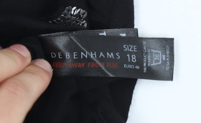 Debenhams Women’s Black Sequin Camisole Tank Top Size 18