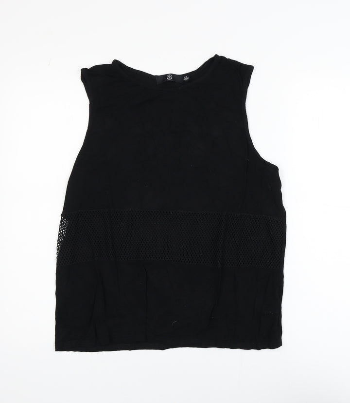 Missguided Women’s Black Size 12 Sleeveless Mesh Panel Tank Top