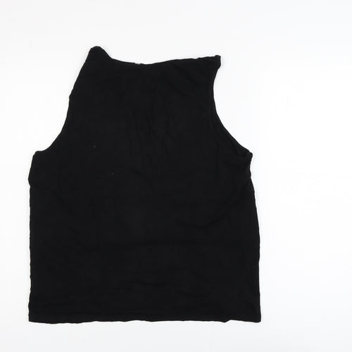 Missguided Women’s Black Size 12 Sleeveless Mesh Panel Tank Top