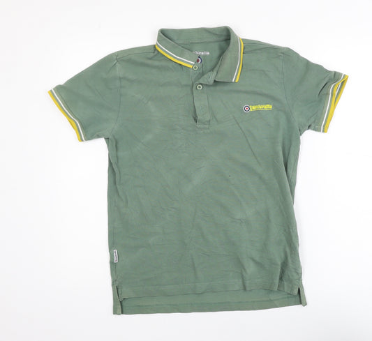 Lambretta Men’s Green Polo Shirt Small Classic Cotton Retro Style