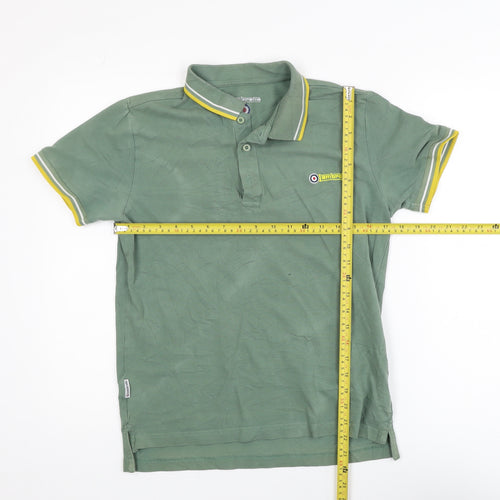 Lambretta Men’s Green Polo Shirt Small Classic Cotton Retro Style