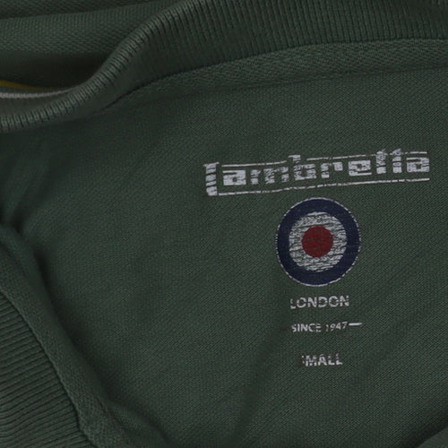 Lambretta Men’s Green Polo Shirt Small Classic Cotton Retro Style