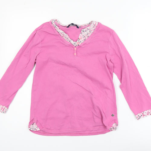Maine New England Women's Pink Cotton Long Sleeve Tunic Blouse Size 12