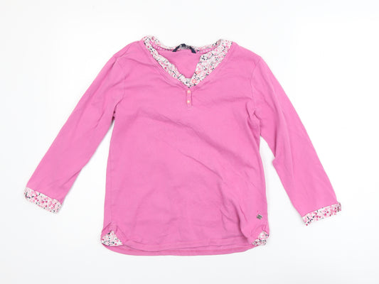 Maine New England Women's Pink Cotton Long Sleeve Tunic Blouse Size 12