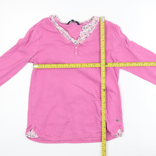 Maine New England Women's Pink Cotton Long Sleeve Tunic Blouse Size 12