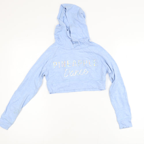 Pineapple Girls Blue Cropped Dance Hoodie 7-8 Years Pullover Lightweight