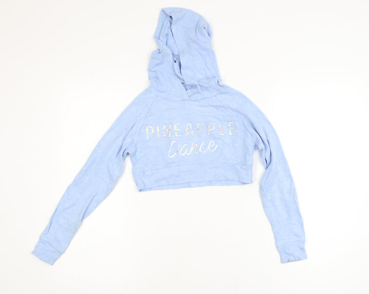 Pineapple Girls Blue Cropped Dance Hoodie 7-8 Years Pullover Lightweight