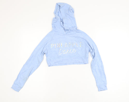 Pineapple Girls Blue Cropped Dance Hoodie 7-8 Years Pullover Lightweight