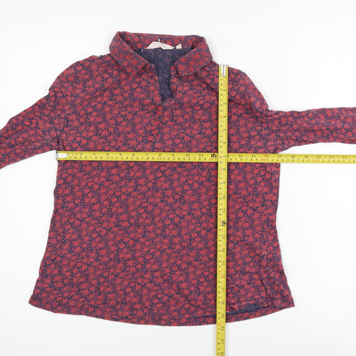Seasalt Cornwall Women Red Floral Cotton Modal Tunic Blouse UK 12
