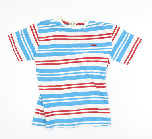 Lee Cooper Boys Multicoloured Striped Cotton Blend T-Shirt 13 Years