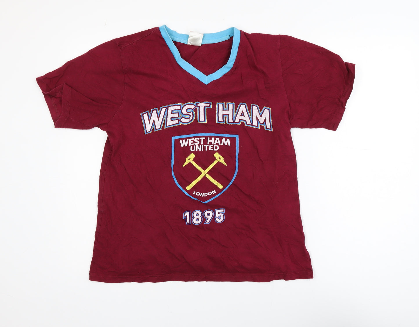 West Ham United Boys Red Small V-Neck Short Sleeve Football T-Shirt