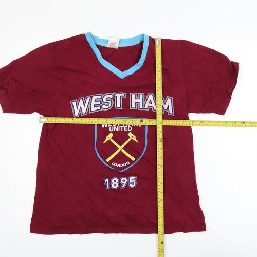 West Ham United Boys Red Small V-Neck Short Sleeve Football T-Shirt