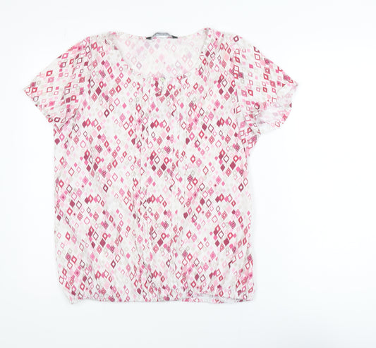 Bonmarché Women’s Multicoloured Geometric Tunic Blouse Size 14