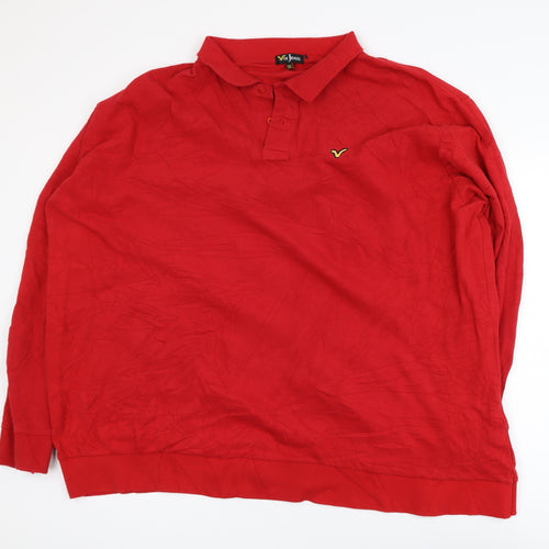 Voi Jeans Men's Red 3XL Long Sleeve Cotton Polo Shirt