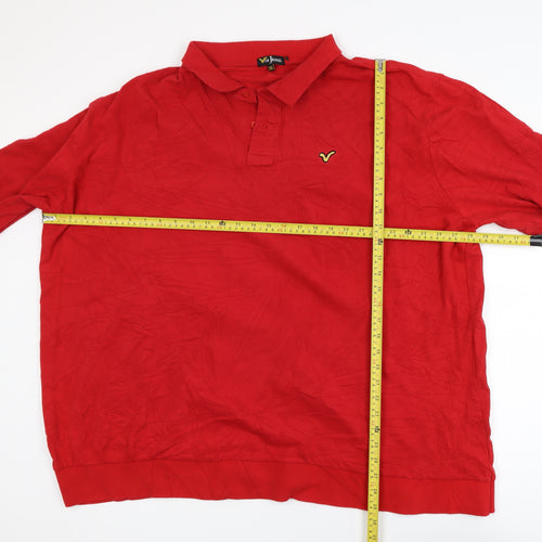 Voi Jeans Men's Red 3XL Long Sleeve Cotton Polo Shirt