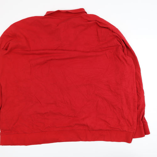 Voi Jeans Men's Red 3XL Long Sleeve Cotton Polo Shirt
