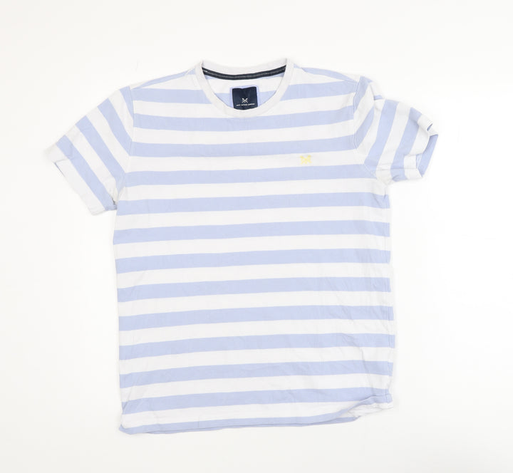 Crew Clothing Company Men's Blue White Striped Cotton T-Shirt M