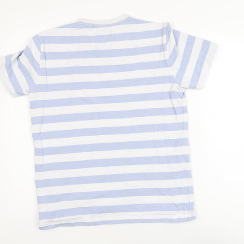 Crew Clothing Company Men's Blue White Striped Cotton T-Shirt M