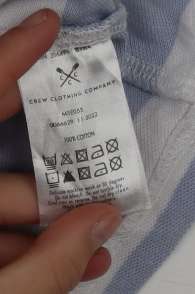 Crew Clothing Company Men's Blue White Striped Cotton T-Shirt M