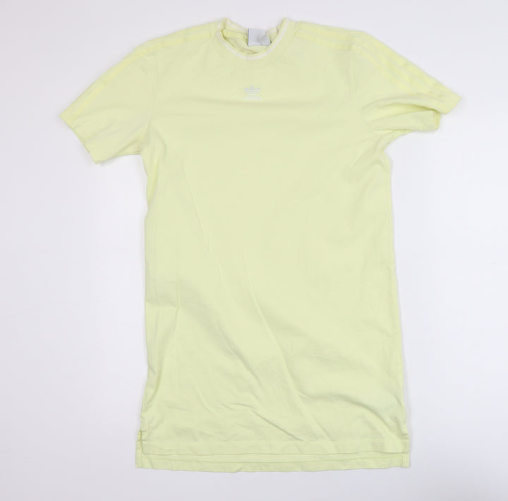 Adidas Womens Yellow XS Basic Short Sleeve Cotton T-Shirt