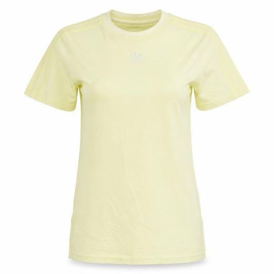 Front view of Adidas women’s yellow xs basic short sleeve cotton t-shirt