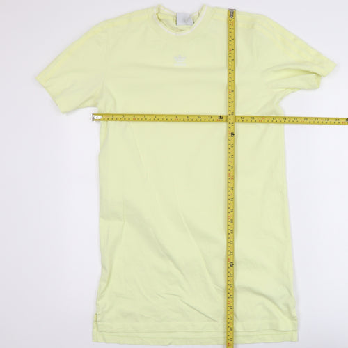 Adidas Womens Yellow XS Basic Short Sleeve Cotton T-Shirt