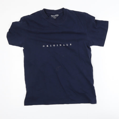 Jack & Jones Originals Men's Navy Blue Cotton T-Shirt Size S