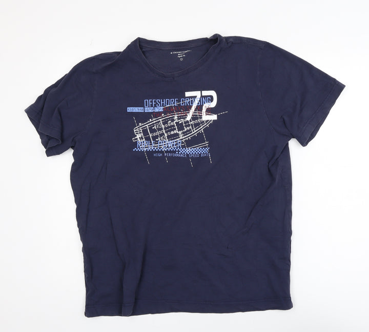 Oxford Company Men's Blue Graphic Regular Fit T-Shirt L