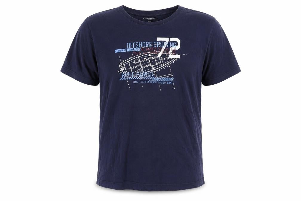Oxford Company Men's Blue Graphic Regular Fit T-Shirt L