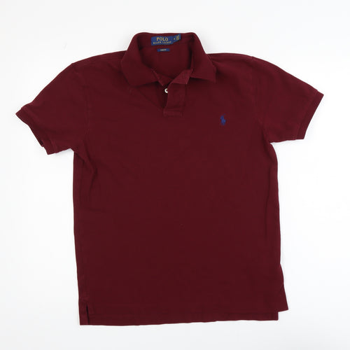 Ralph Lauren Men’s Red Slim Fit Polo Shirt Size M Short Sleeve
