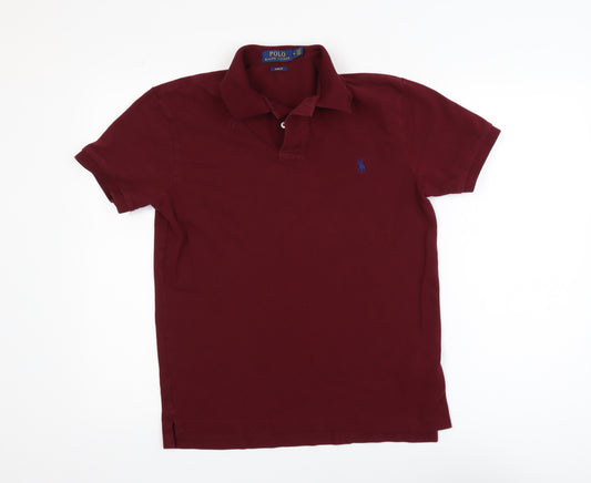 Ralph Lauren Men’s Red Slim Fit Polo Shirt Size M Short Sleeve