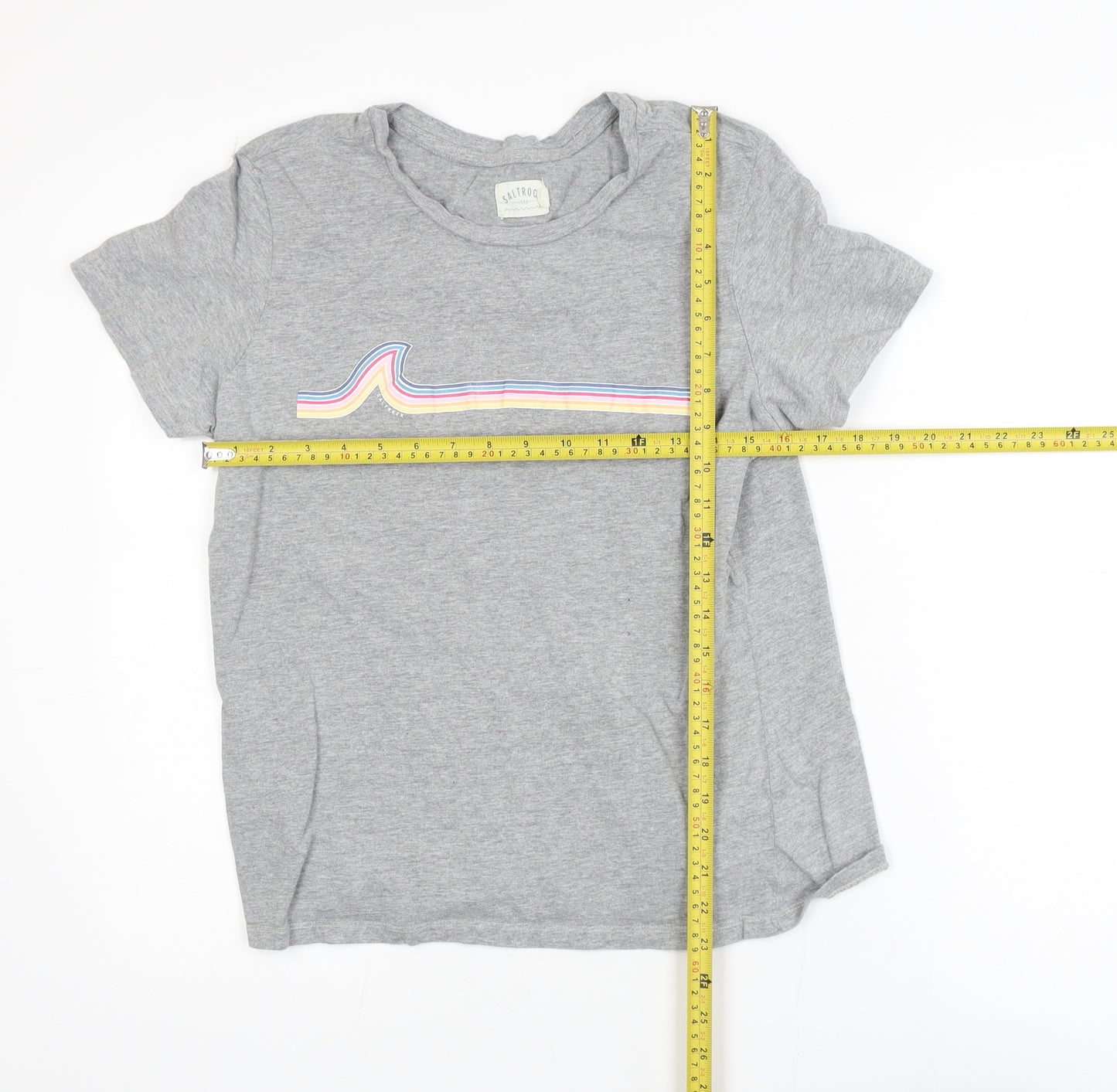 Saltrock Girls Grey Rainbow Graphic T-Shirt 16 Years Cotton Blend