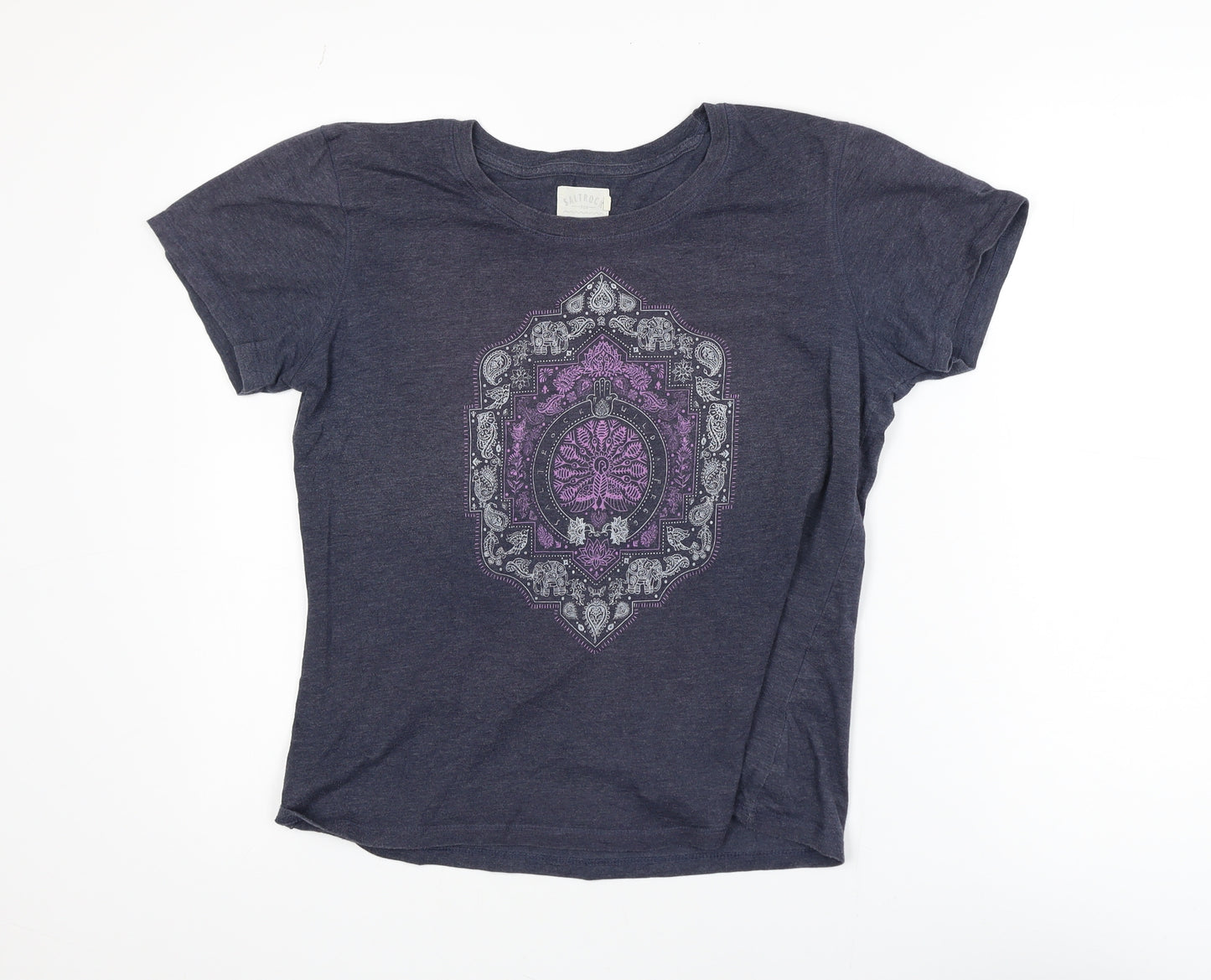 Saltrock Girls Blue Graphic Print Cotton T-Shirt 9-10 Years Regular Fit