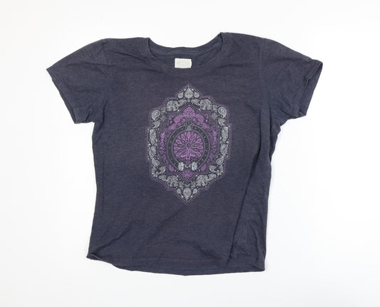 Saltrock Girls Blue Graphic Print Cotton T-Shirt 9-10 Years Regular Fit