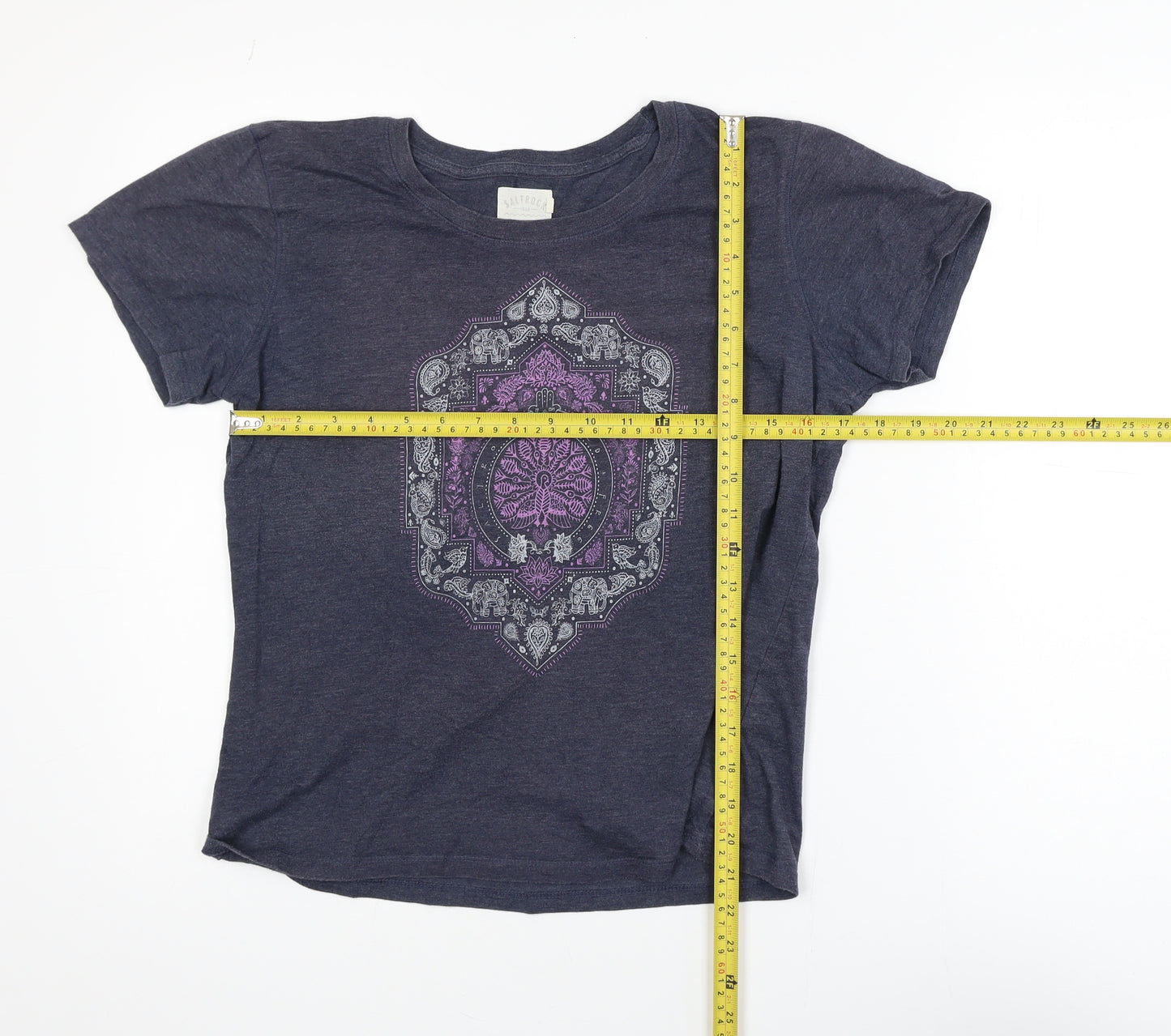 Saltrock Girls Blue Graphic Print Cotton T-Shirt 9-10 Years Regular Fit