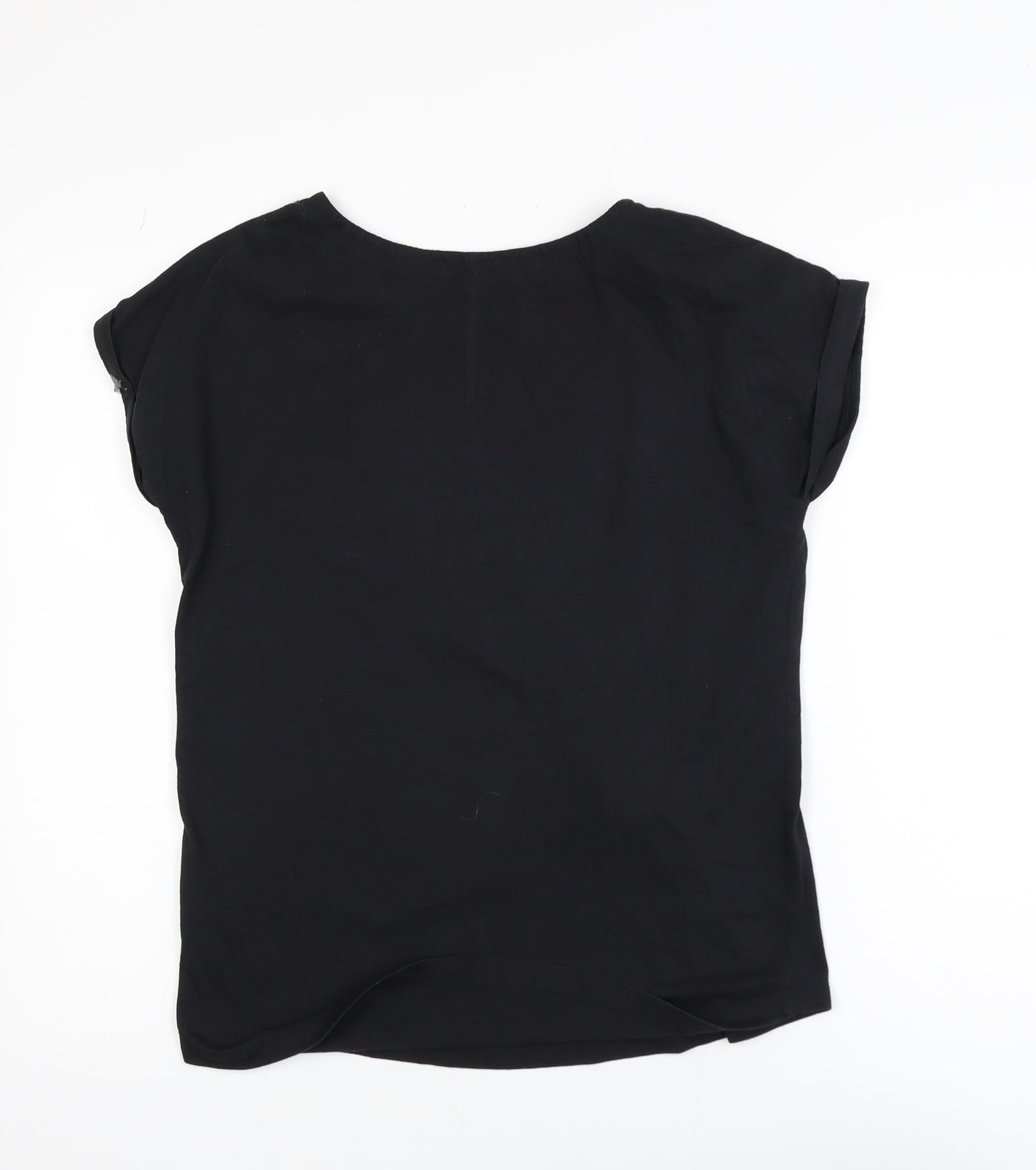 Next Women's Black Sequin Star T-Shirt Size 8 Short Sleeve